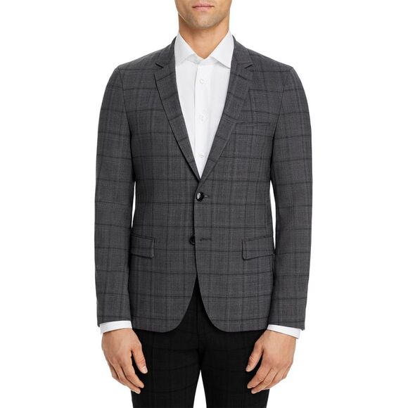 Hugo Boss Mens Extra Slim Fit Washable Fabric Plaid Sport...